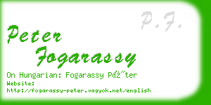 peter fogarassy business card